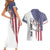 American Flag Bass Fishing Couples Matching Short Sleeve Bodycon Dress and Hawaiian Shirt Fishing Rod and Patriotic Red White and Blue Theme - Wonder Print Shop
