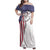 American Flag Bass Fishing Family Matching Off Shoulder Maxi Dress and Hawaiian Shirt Fishing Rod and Patriotic Red White and Blue Theme - Wonder Print Shop