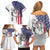American Flag Bass Fishing Family Matching Off Shoulder Short Dress and Hawaiian Shirt Fishing Rod and Patriotic Red White and Blue Theme - Wonder Print Shop