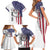 American Flag Bass Fishing Family Matching Short Sleeve Bodycon Dress and Hawaiian Shirt Fishing Rod and Patriotic Red White and Blue Theme - Wonder Print Shop