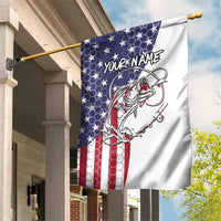American Flag Bass Fishing Garden Flag Fishing Rod and Patriotic Red White and Blue Theme - Wonder Print Shop