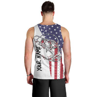 American Flag Bass Fishing Men Tank Top Fishing Rod and Patriotic Red White and Blue Theme - Wonder Print Shop