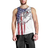 American Flag Bass Fishing Men Tank Top Fishing Rod and Patriotic Red White and Blue Theme - Wonder Print Shop