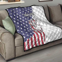 American Flag Bass Fishing Quilt Fishing Rod and Patriotic Red White and Blue Theme - Wonder Print Shop