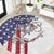 American Flag Bass Fishing Round Carpet Fishing Rod and Patriotic Red White and Blue Theme - Wonder Print Shop
