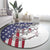 American Flag Bass Fishing Round Carpet Fishing Rod and Patriotic Red White and Blue Theme - Wonder Print Shop