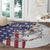 American Flag Bass Fishing Round Carpet Fishing Rod and Patriotic Red White and Blue Theme - Wonder Print Shop