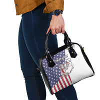 American Flag Bass Fishing Shoulder Handbag Fishing Rod and Patriotic Red White and Blue Theme - Wonder Print Shop