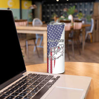 American Flag Bass Fishing Skinny Tumbler Fishing Rod and Patriotic Red White and Blue Theme - Wonder Print Shop