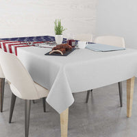 American Flag Bass Fishing Tablecloth Fishing Rod and Patriotic Red White and Blue Theme - Wonder Print Shop