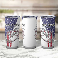 American Flag Bass Fishing Tumbler Cup Fishing Rod and Patriotic Red White and Blue Theme - Wonder Print Shop