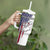 American Flag Bass Fishing Tumbler With Handle Fishing Rod and Patriotic Red White and Blue Theme - Wonder Print Shop