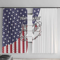 American Flag Bass Fishing Window Curtain Fishing Rod and Patriotic Red White and Blue Theme - Wonder Print Shop