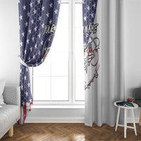 American Flag Bass Fishing Window Curtain Fishing Rod and Patriotic Red White and Blue Theme - Wonder Print Shop