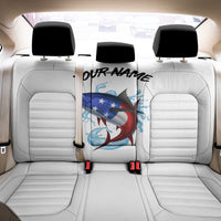 American Flag Tuna Fish Back Car Seat Cover Custom Splashing Water on White and Black Contrast - Wonder Print Shop