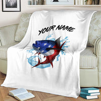 American Flag Tuna Fish Blanket Custom Splashing Water on White and Black Contrast - Wonder Print Shop