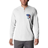 American Flag Tuna Fish Button Sweatshirt Custom Splashing Water on White and Black Contrast - Wonder Print Shop