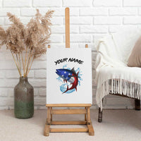 American Flag Tuna Fish Canvas Wall Art Custom Splashing Water on White and Black Contrast - Wonder Print Shop