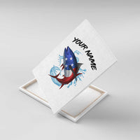 American Flag Tuna Fish Canvas Wall Art Custom Splashing Water on White and Black Contrast - Wonder Print Shop