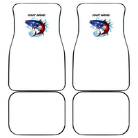 American Flag Tuna Fish Car Mats Custom Splashing Water on White and Black Contrast - Wonder Print Shop