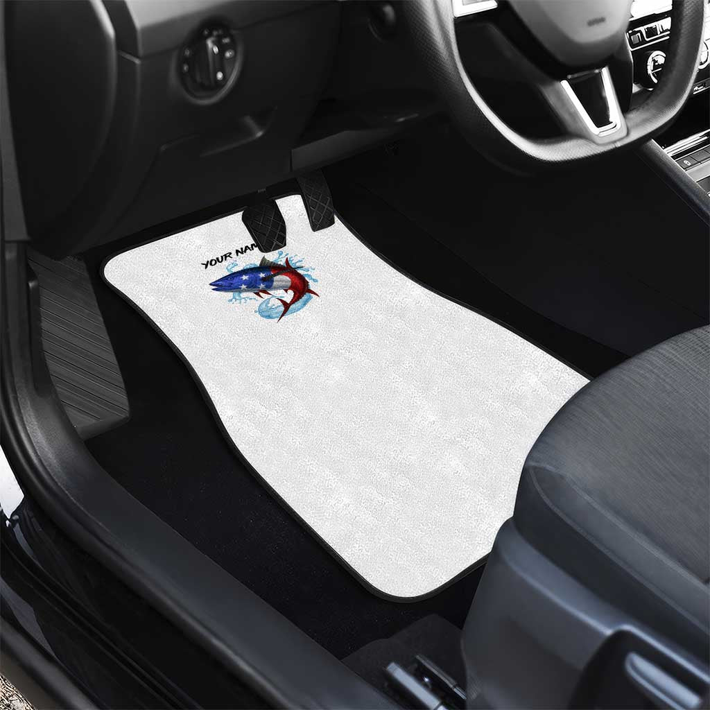 American Flag Tuna Fish Car Mats Custom Splashing Water on White and Black Contrast - Wonder Print Shop