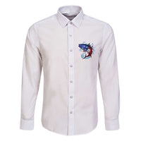 American Flag Tuna Fish Family Matching Puletasi and Hawaiian Shirt Custom Splashing Water on White and Black Contrast - Wonder Print Shop