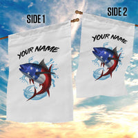 American Flag Tuna Fish Garden Flag Custom Splashing Water on White and Black Contrast - Wonder Print Shop