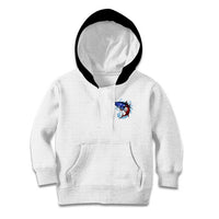 American Flag Tuna Fish Kid Hoodie Custom Splashing Water on White and Black Contrast - Wonder Print Shop