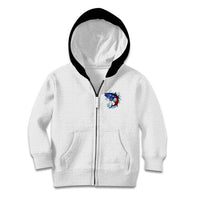 American Flag Tuna Fish Kid Hoodie Custom Splashing Water on White and Black Contrast - Wonder Print Shop