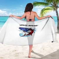 American Flag Tuna Fish Sarong Custom Splashing Water on White and Black Contrast - Wonder Print Shop