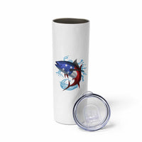 American Flag Tuna Fish Skinny Tumbler Custom Splashing Water on White and Black Contrast - Wonder Print Shop