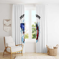American Flag Tuna Fish Window Curtain Custom Splashing Water on White and Black Contrast - Wonder Print Shop