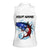 American Flag Tuna Fish Women Sleeveless Polo Shirt Custom Splashing Water on White and Black Contrast - Wonder Print Shop
