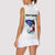 American Flag Tuna Fish Women Sleeveless Polo Shirt Custom Splashing Water on White and Black Contrast - Wonder Print Shop