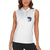 American Flag Tuna Fish Women Sleeveless Polo Shirt Custom Splashing Water on White and Black Contrast - Wonder Print Shop