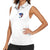 American Flag Tuna Fish Women Sleeveless Polo Shirt Custom Splashing Water on White and Black Contrast - Wonder Print Shop