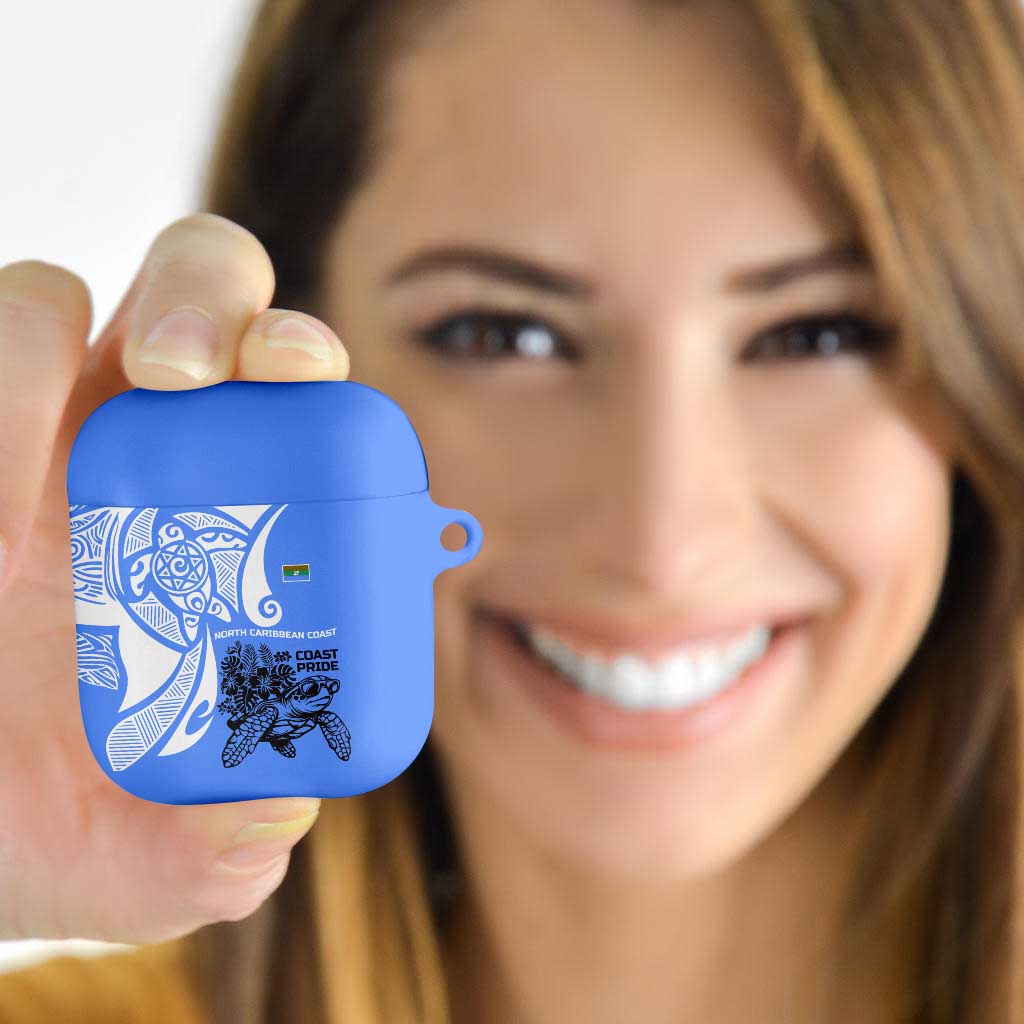 North Caribbean Coast Nicaragua AirPods Case with Tribal Turtle Design and Floral Coast Pride - Wonder Print Shop