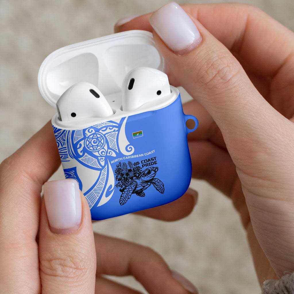 North Caribbean Coast Nicaragua AirPods Case with Tribal Turtle Design and Floral Coast Pride - Wonder Print Shop
