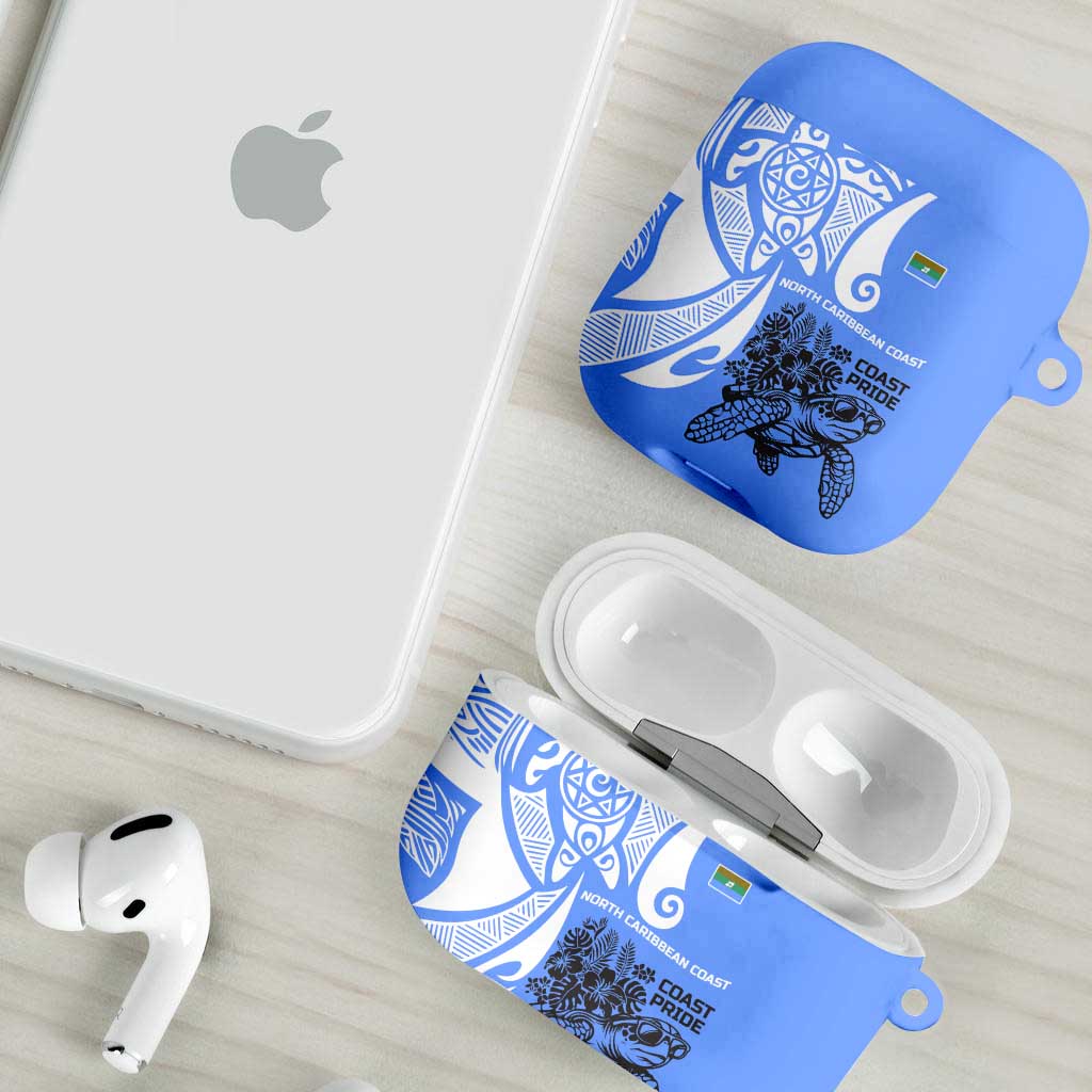 North Caribbean Coast Nicaragua AirPods Case with Tribal Turtle Design and Floral Coast Pride - Wonder Print Shop