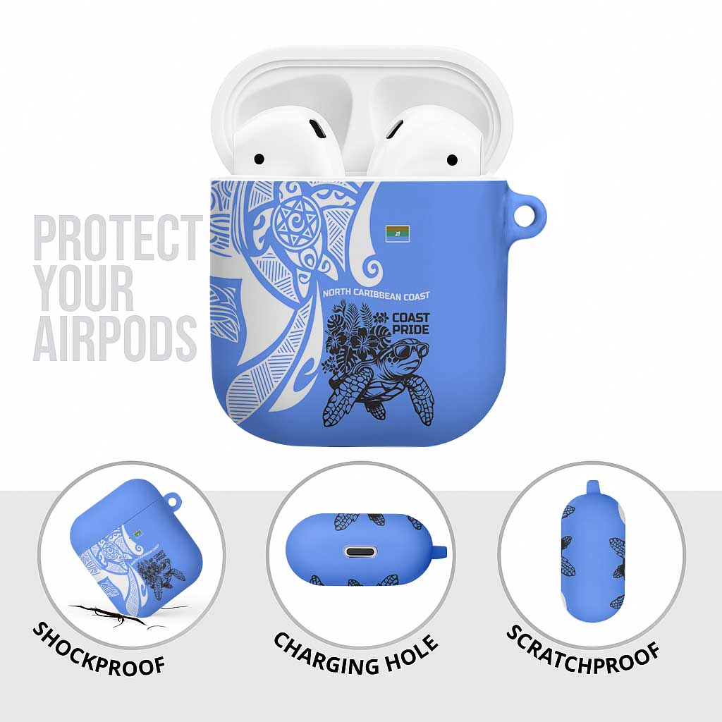 North Caribbean Coast Nicaragua AirPods Case with Tribal Turtle Design and Floral Coast Pride - Wonder Print Shop