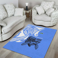 North Caribbean Coast Nicaragua Area Rug with Tribal Turtle Design and Floral Coast Pride - Wonder Print Shop