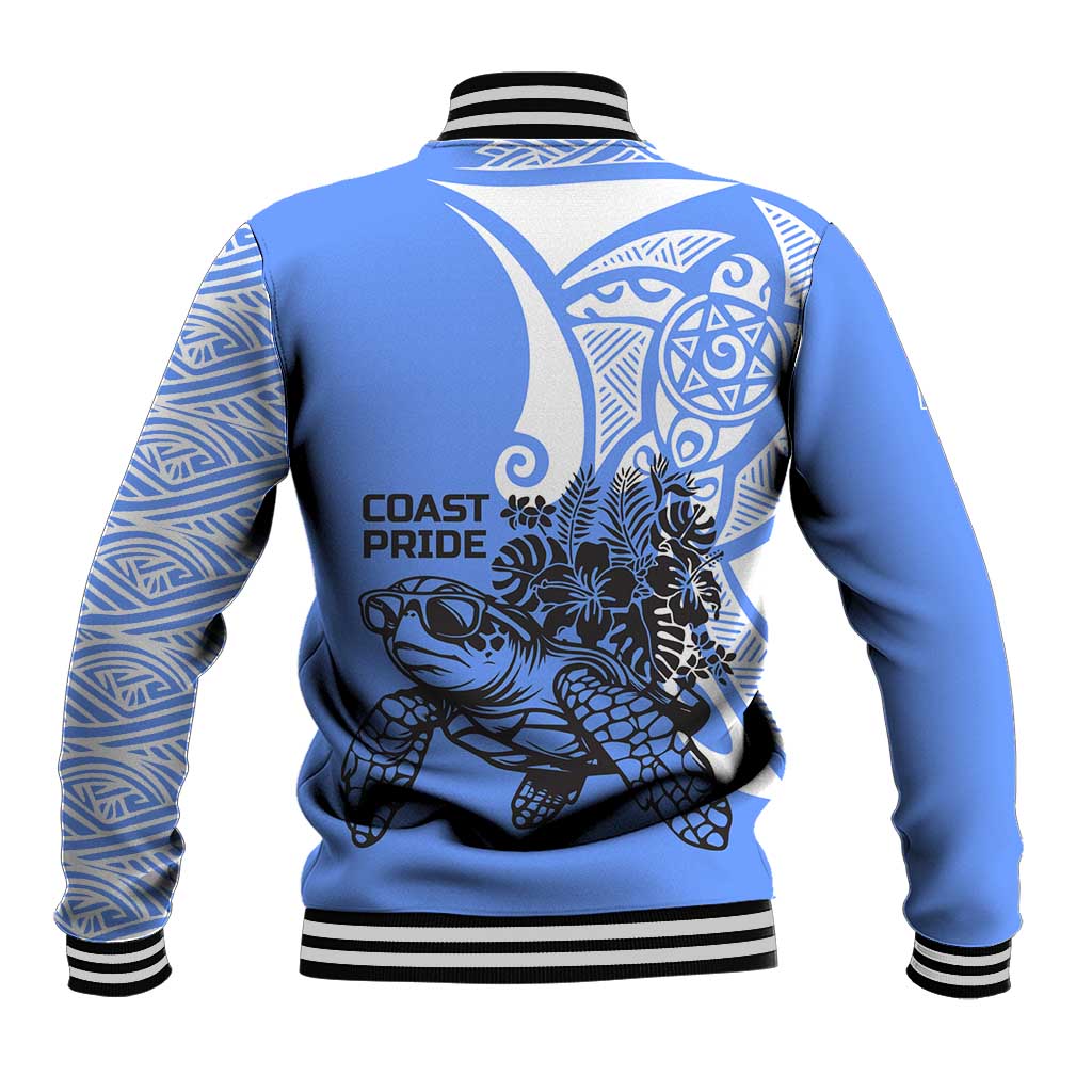 North Caribbean Coast Nicaragua Baseball Jacket with Tribal Turtle Design and Floral Coast Pride - Wonder Print Shop