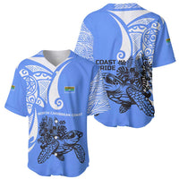 North Caribbean Coast Nicaragua Baseball Jersey with Tribal Turtle Design and Floral Coast Pride - Wonder Print Shop