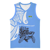 North Caribbean Coast Nicaragua Basketball Jersey with Tribal Turtle Design and Floral Coast Pride - Wonder Print Shop