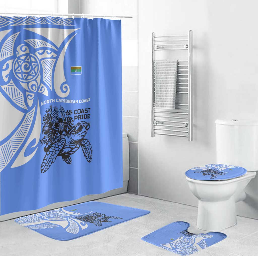 North Caribbean Coast Nicaragua Bathroom Set with Tribal Turtle Design and Floral Coast Pride - Wonder Print Shop