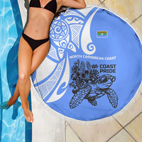North Caribbean Coast Nicaragua Beach Blanket with Tribal Turtle Design and Floral Coast Pride - Wonder Print Shop