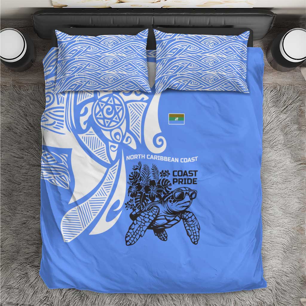 North Caribbean Coast Nicaragua Bedding Set with Tribal Turtle Design and Floral Coast Pride - Wonder Print Shop