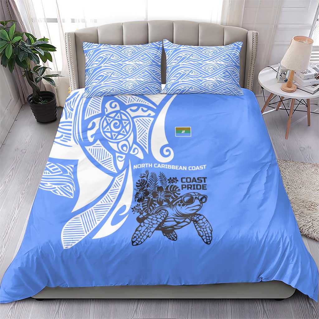 North Caribbean Coast Nicaragua Bedding Set with Tribal Turtle Design and Floral Coast Pride - Wonder Print Shop
