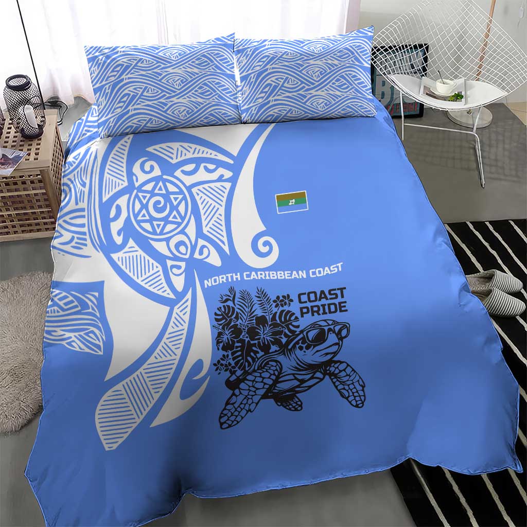 North Caribbean Coast Nicaragua Bedding Set with Tribal Turtle Design and Floral Coast Pride - Wonder Print Shop
