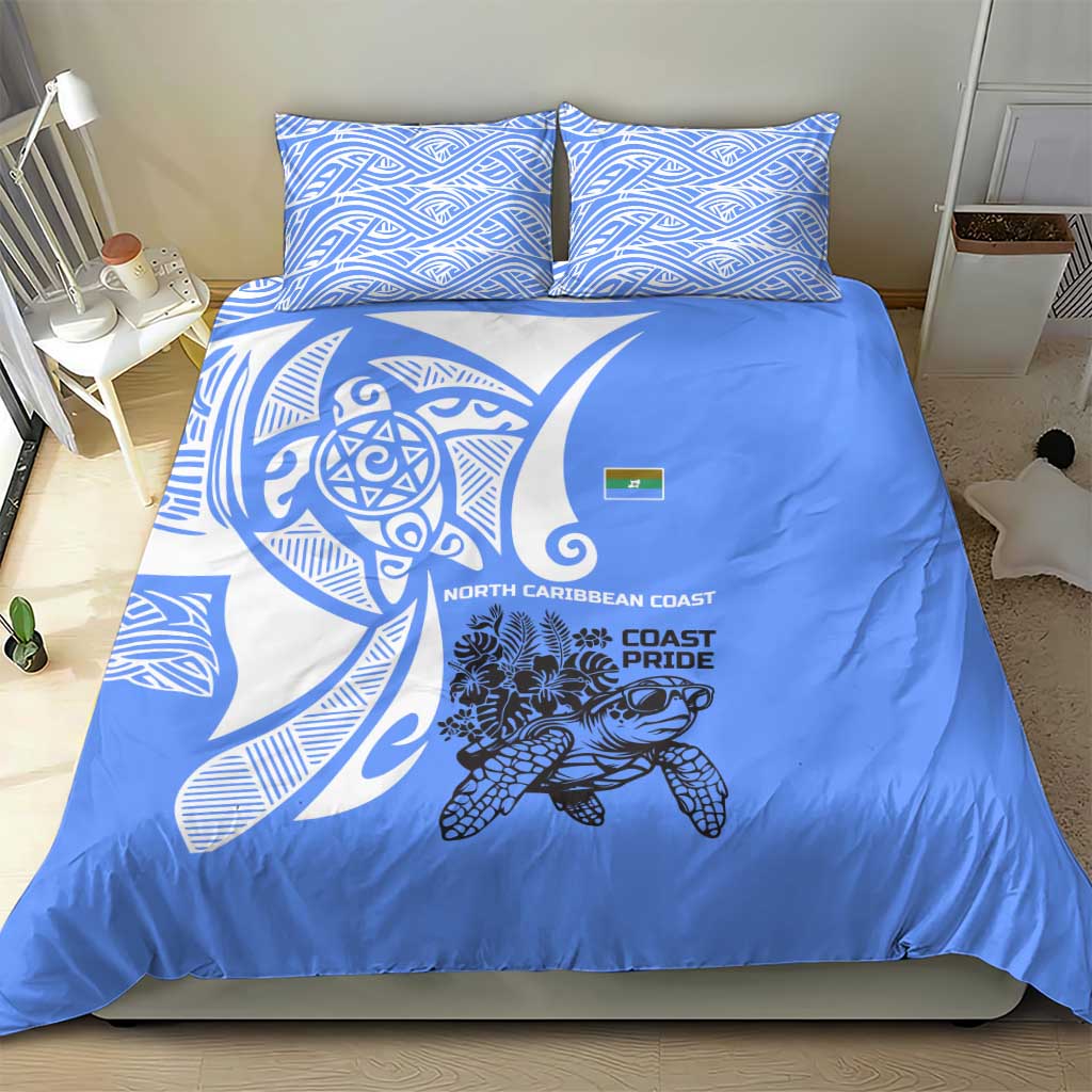 North Caribbean Coast Nicaragua Bedding Set with Tribal Turtle Design and Floral Coast Pride - Wonder Print Shop